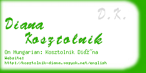 diana kosztolnik business card